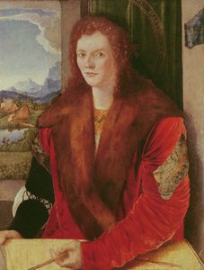 Retrato, de, um, homem jovem, ou, retrato, de, um, homem jovem, representado, como, são, sebastian, c.1499